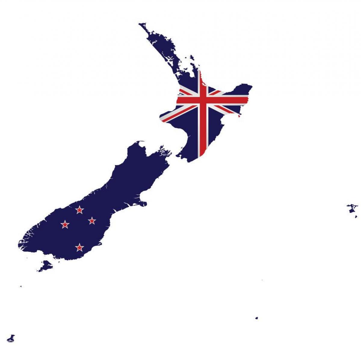 Mapa de la bandera de Nueva Zelanda