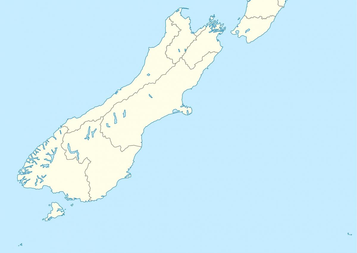 Mapa del sur de Nueva Zelanda